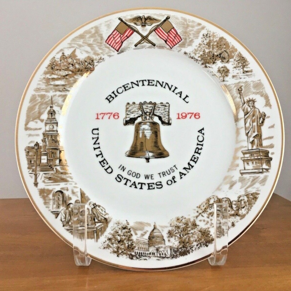 Vintage 1776 - 1976 Viletta Fine China Bicentennial Patriotic USA Display Plate